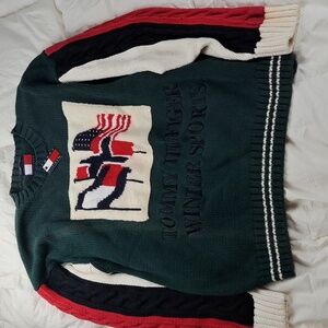 90's Tommy Hilfiger Vintage Chunky Knit Winter Sports Men's Large DESCRIPTION